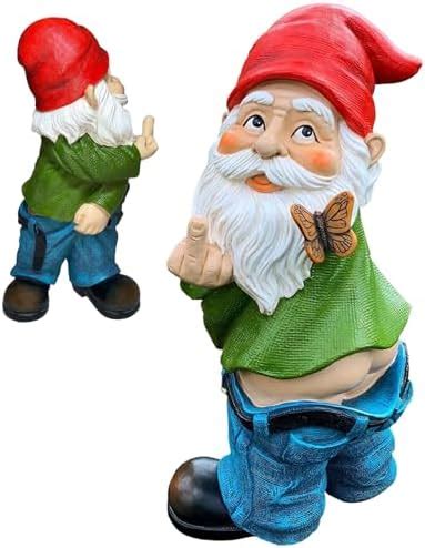 Amazon NewGtuizi Middle Finger Gnome 5 5 Inch Tall Naughty Gnome