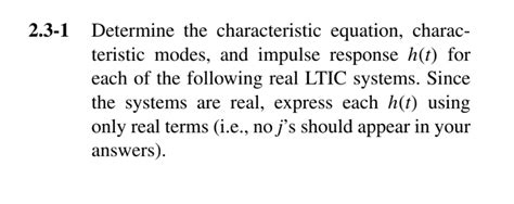 Solved .3-1 Determine the characteristic equation, | Chegg.com