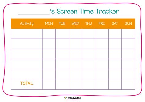 Screen Time Tracker Wordunited