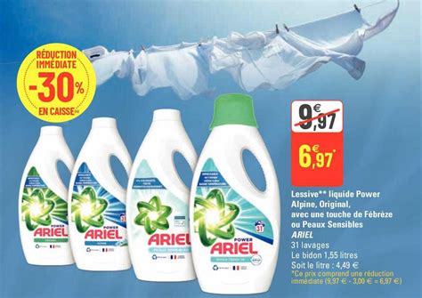 Promo Lessive Liquide Power Alpine Original Avec Une Touche De