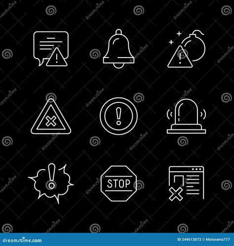 Set Line Icons Of Warnings Stock Vector Illustration Of Line 249613072