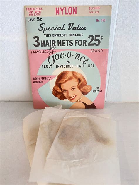 Vintage 50s Jac O Net Hair Nets Blonde Set Of 4 Mid Century Modern Salon Advertising NOS 10
