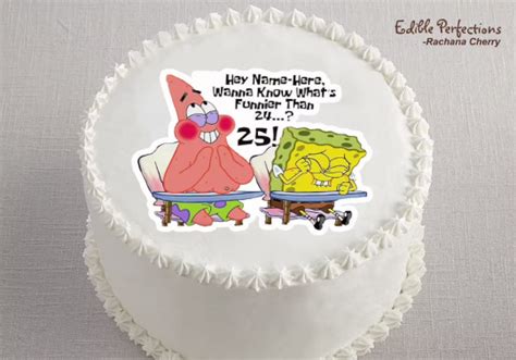 Spongebob Funnier Than 24 Pre cut Edible Image - Edible Perfections