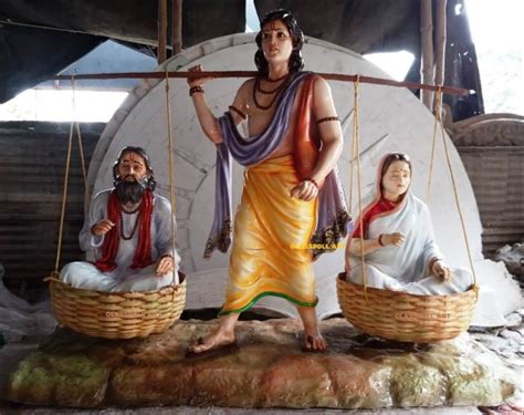 glasspoll art multicolor fiberglass shravan kumar statue   ft