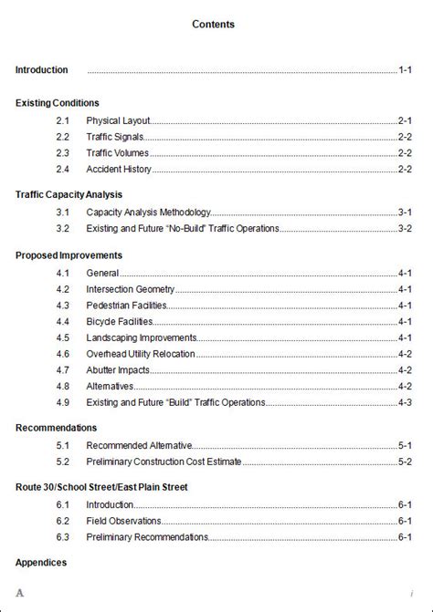 Apa Style Table Of Contents Template