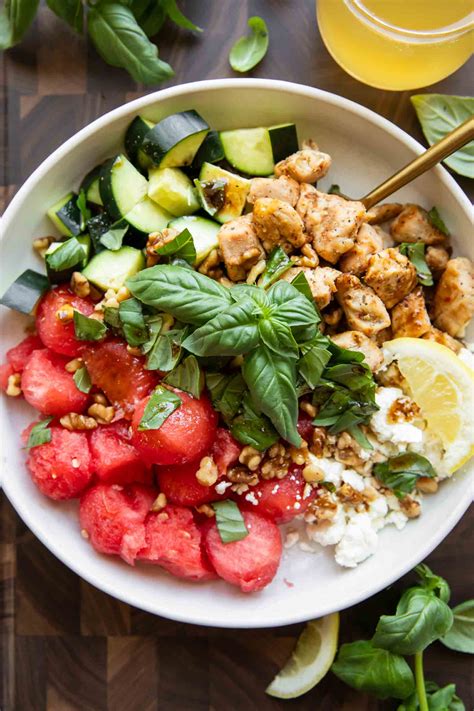 Watermelon Feta Chicken Salad Recipe - Jar Of Lemons