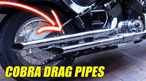 Cobra Drag Pipes Slip On Exhaust Muffler Yamaha V Star 650 Custom