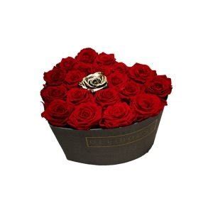 Caja Corazón de Rosas Clásicas y Preservadas Combinadas 1