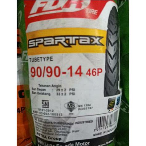 Jual Ban Luar Motor FDR 90 90 Ring 14 Spartax Ukuran 300 14 Mio