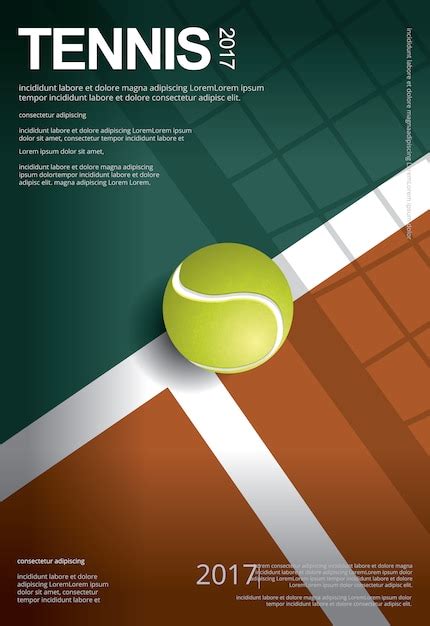 Premium Vector Tennis Championship Poster Vector Illustration