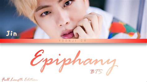 Bts Jin Epiphany Full Length Lyrics Color Coded Han