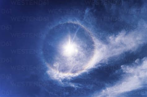 22 Degree Halo Optical Phenomenon Stock Photo