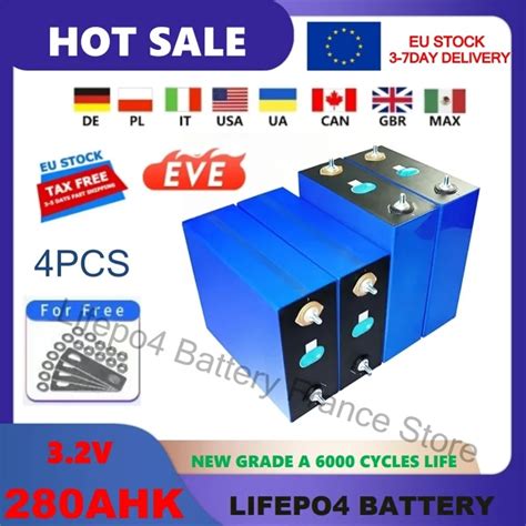 Eve Bateria Recarreg Vel Bateria Lifepo C Lulas Prism Ticas Para Rv Ev