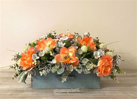 Farmhouse Spring Table Arrangement Country Style Centerpiece Modern