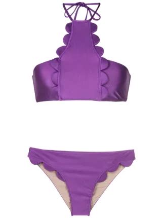 Adriana Degreas Scallop Edge Bikini Set Purple FARFETCH TR