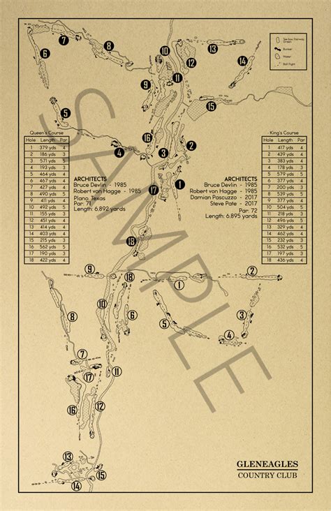 Gleneagles Country Club Outline (Print) – GolfBlueprints