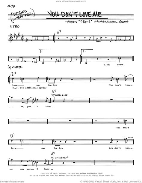 You Don T Love Me Sheet Music Real Book With Lyrics PDF