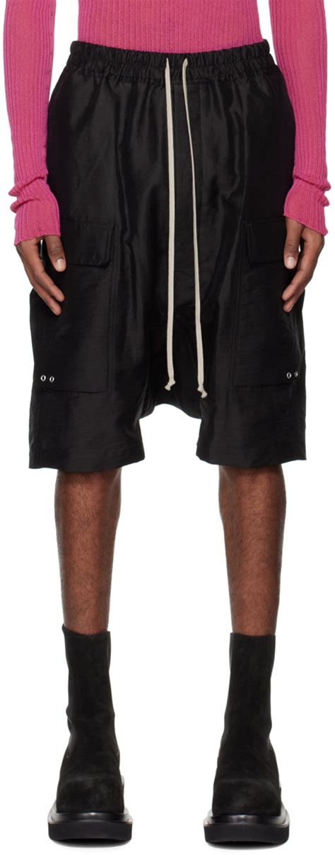 Short Cargo Pods Noir Rick Owens En Solde