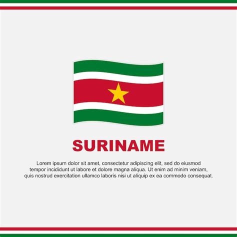 Premium Vector Suriname Flag Background Design Template Suriname