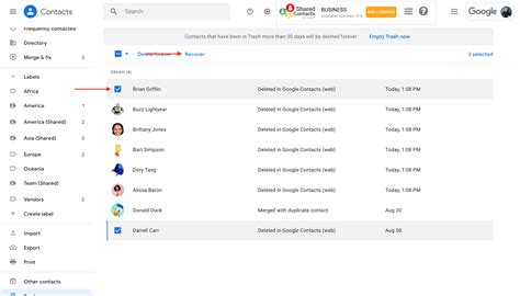 How to Restore Deleted Google Contacts in Google Contacts