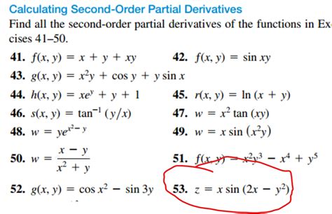 Solved Calculating Second Order Partial Derivatives Find All