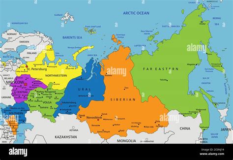 Labeled Map Of Russia