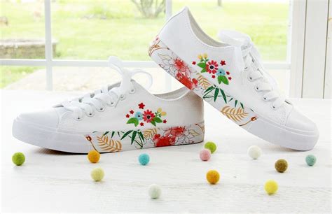 Floral Diy Embroidered Canvas Shoes Hand Embroidery Projects Floral