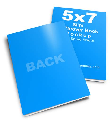 Slim 5x7 Softcover Book Mockup Cover Actions Premium Mockup Psd