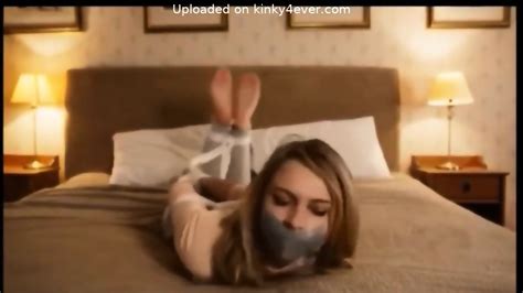 BLONDE HOGTIED AND GAGGED IN JEANS