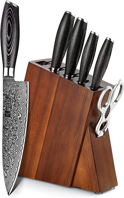 Amazon Xinzuo Kitchen Knife Block Set Piece Damascus Chef Knife