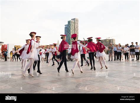 Dance Show In Front Of The Opera On The Skanderbeg Square Sheshi