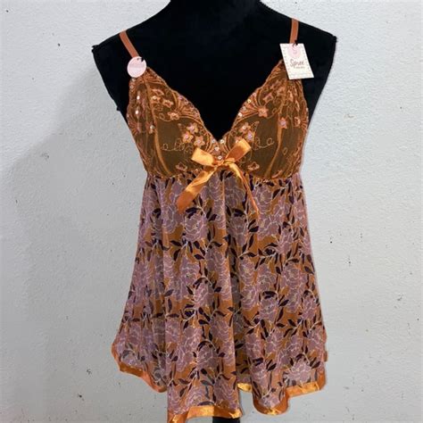 Spree Intimates Sleepwear Nwt Spree Sexy Cami Tank Lingerie Set W Matching V String Sz S