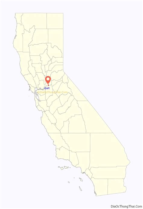 Map of Galt city, California - Thong Thai Real