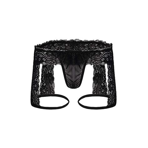 Bluelucon Uomo Sissy Pizzo Perizoma Con Giarrettiera Sexy Hot Perizoma Tanga Mutande Slip Bikini