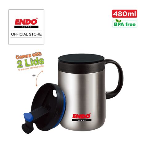 Hot🔥480ml Desk Coffee Thermos Mug Tea Strainer With 2 Lids Double