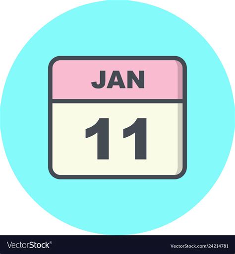 January 11th date on a single day calendar Vector Image