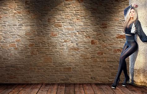 Wallpaper girl beautiful blonde heels leggings slim for mobile and desktop section девушки