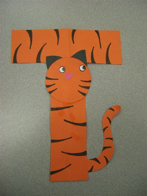 T Is For Tiger Preschool Alphabet Craft School Literacy Pinterest