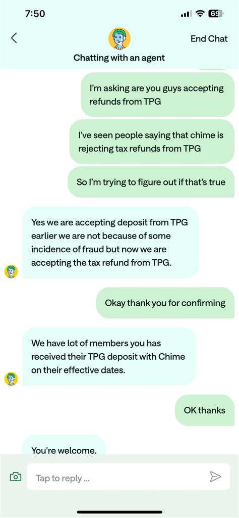 For anyone who thinks Chime isn’t accepting refunds from TPG : r/IRS