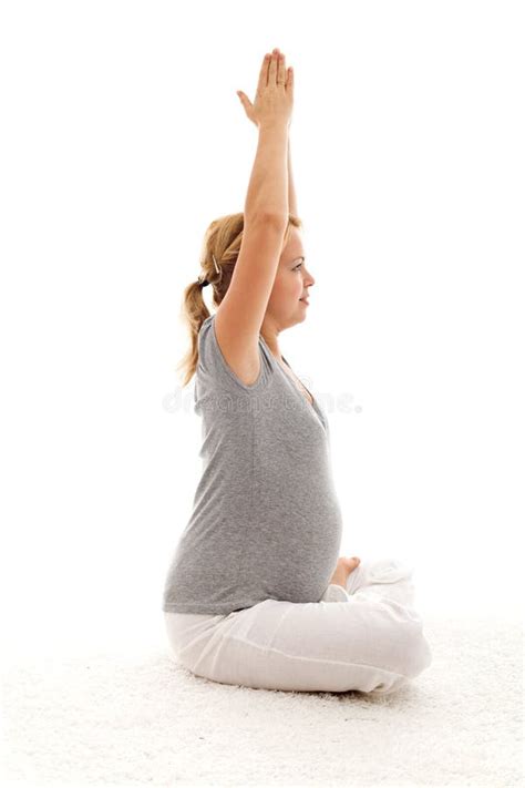 Pregnant Woman Doing Exercises On The Floor Stock Image Image Of