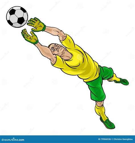 Cartoon Soccer Football Goalkeeper Player Stock Vector Illustration