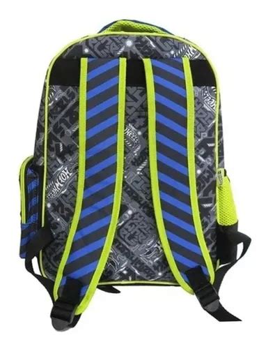 Mochila Niño Lonchera Escolar Hot Wheels Niños Autos Verde Color Negro Con Verde Y Azul en venta