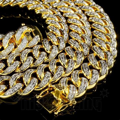 18k Gold Iced Cuban Chain Nivs Bling