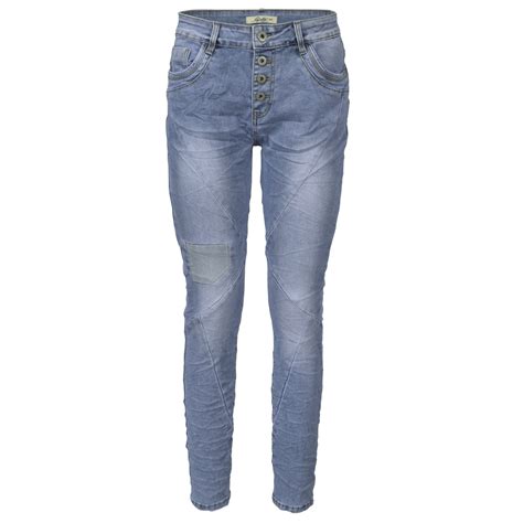 Jewelly Damen Stretch Jeans Five Pocket Im Crash Look Boyfriend Hos