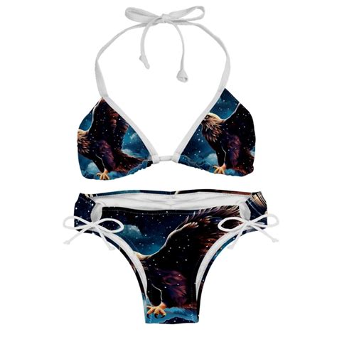 Starry Bird Swimsuit Women Bikini Set With Detachable Sponge And