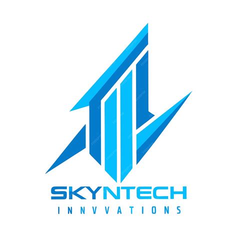 SkyTech Innovations Logo Futuristic Design with Upward Blue Lines
