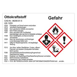 GHS Aufkleber Ottokraftstoff UN1203 Intern Aufkleber Shop