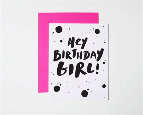 Birthday Card Hey Birthday Girl - Etsy