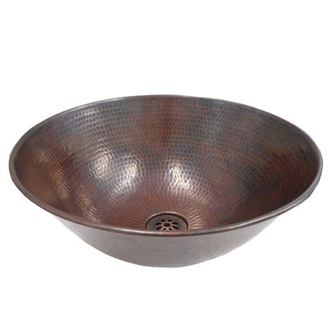 Simplycopper 14 Round Copper Vessel Bathroom Sink With Daisy Drain Wayfair Canada