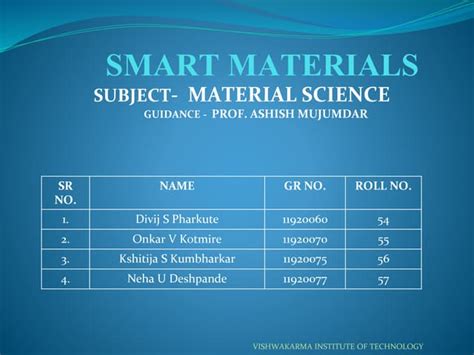 Smart Materials Smart Ppt